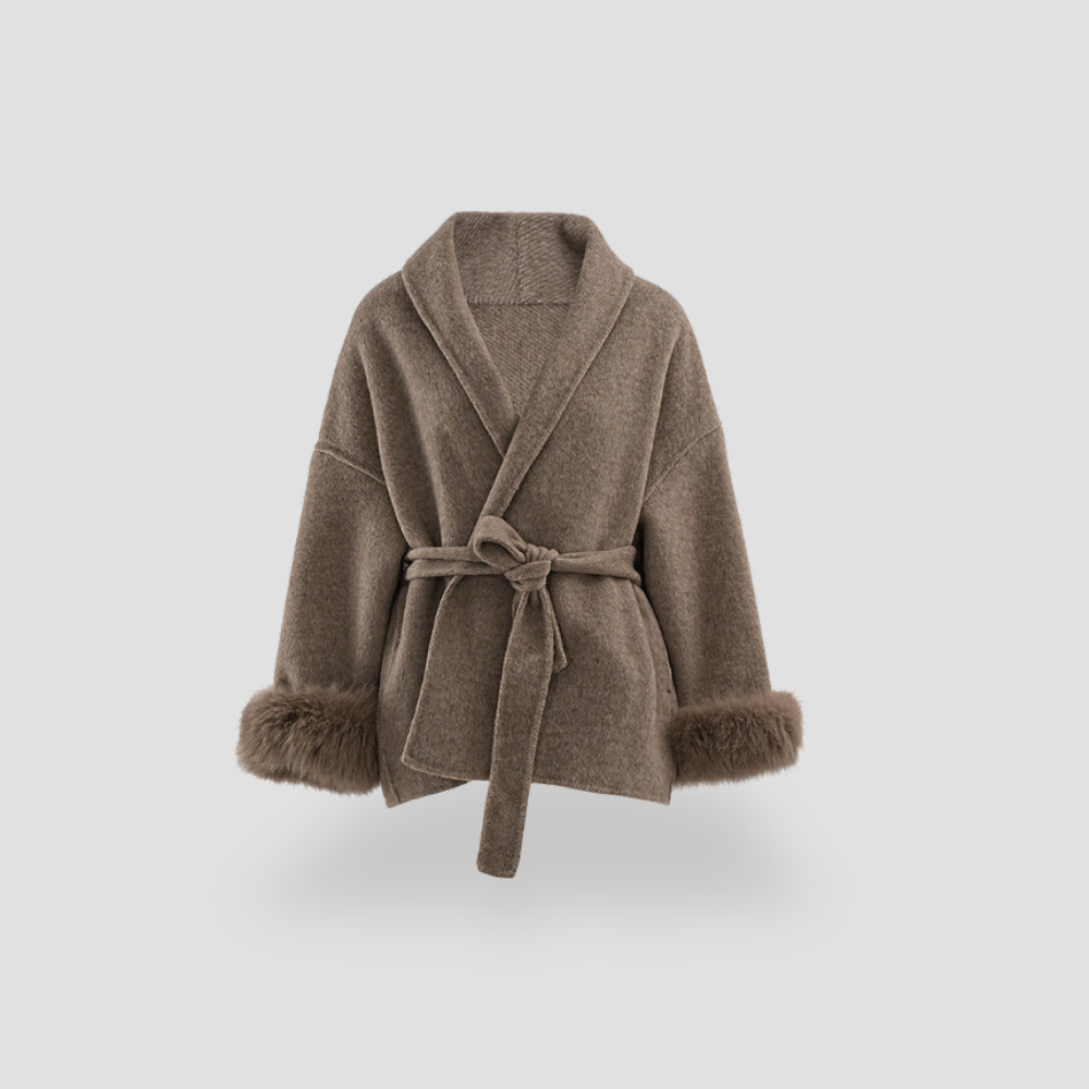Badhie | Women's Warm Wool Luxe Faux Fur Coat