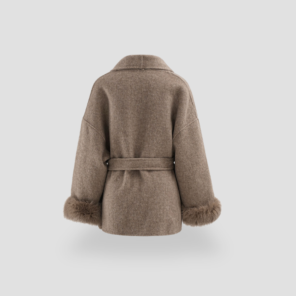 Badhie | Women's Warm Wool Luxe Faux Fur Coat