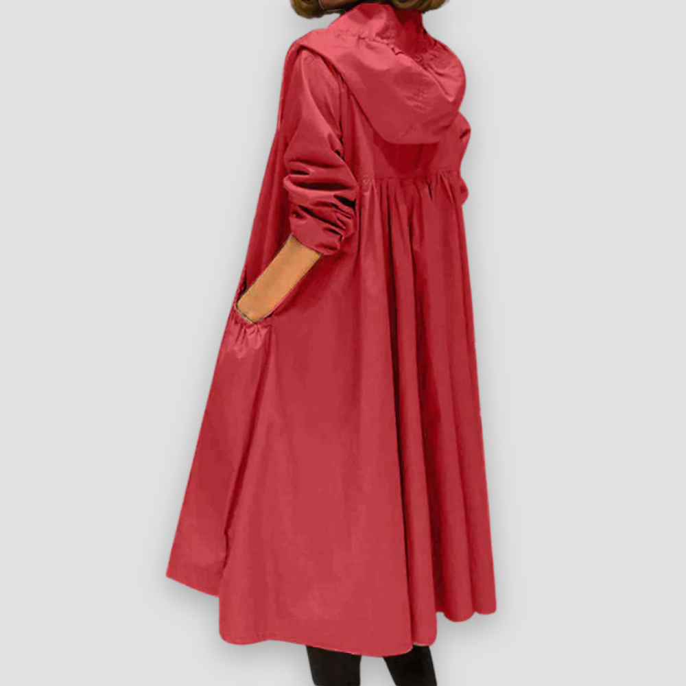 Badhie | Women’s Waterproof Lightweight Hooded Longline Windbreaker Rain Jacket