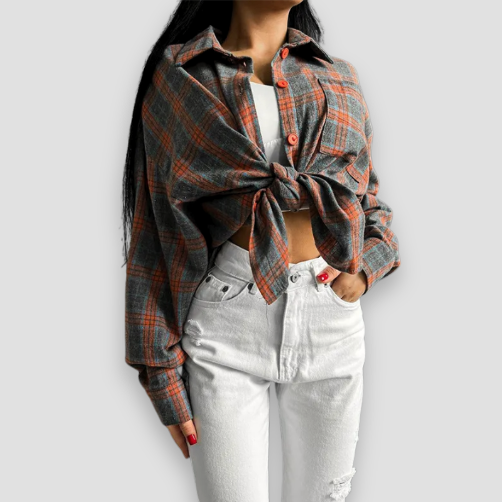 Badhie | Women's Plaid Flannel Button-Up Shirt