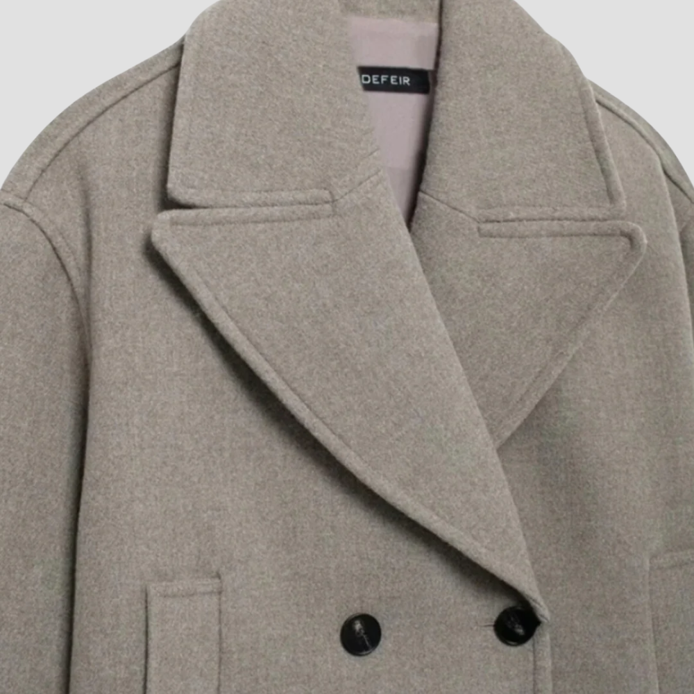 Badhie | Women’s Peacoat Wool Blend Double-Breasted Jacket