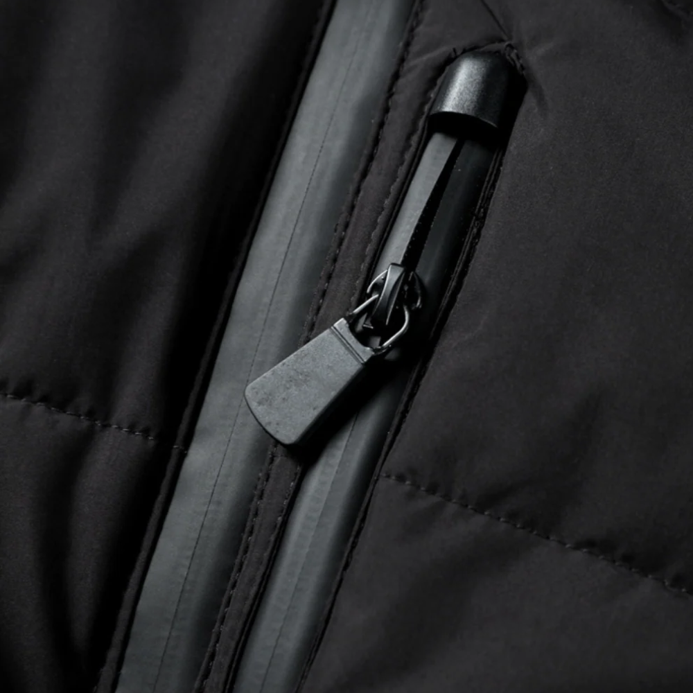 Badhie | Women’s Black Winter Puffer Jacket with Belted Waist and High Collar