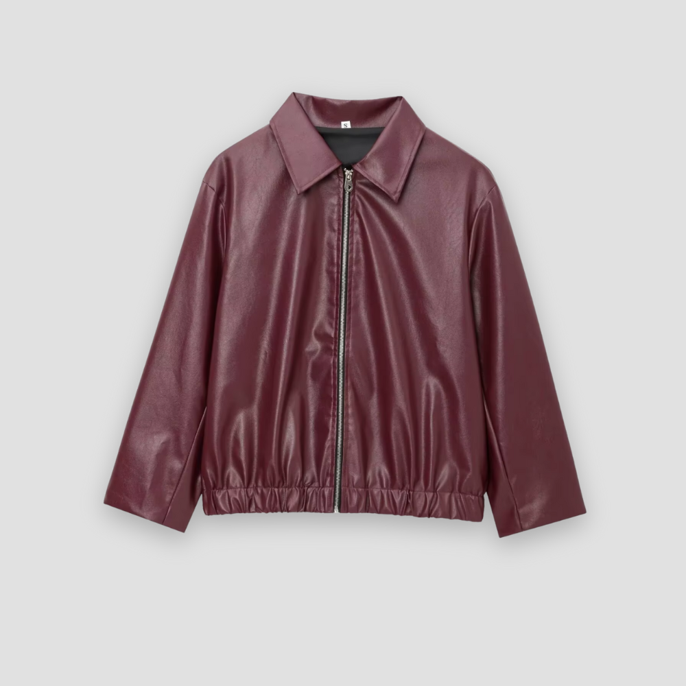 Badhie | Women’s Winter Leather Zip-Up Jacket