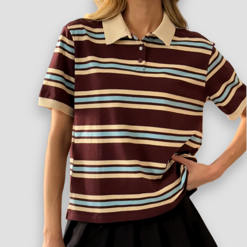 Badhie | Women’s Striped Polo Tee