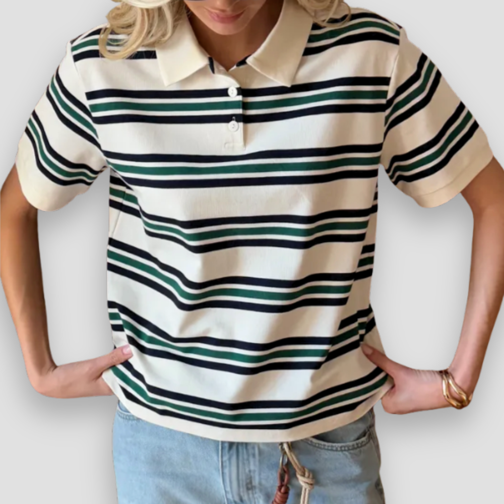 Badhie | Women’s Striped Polo Tee