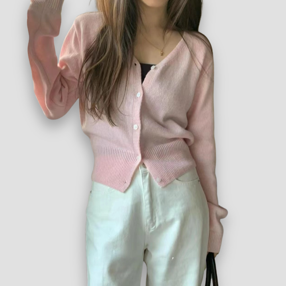 Badhie | Women’s Classic V-Neck Cropped Cardigan