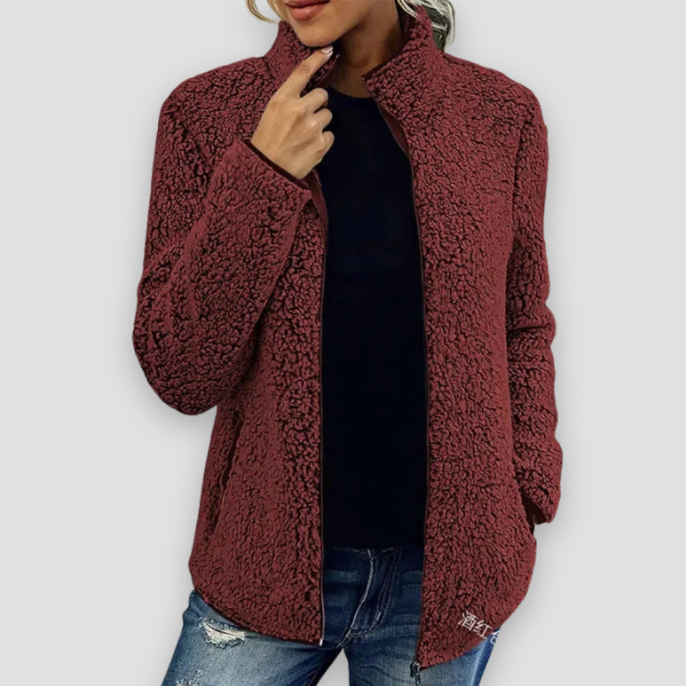 Badhie | Women’s Winter Jacket Plush Zip-Up Sherpa Jacket