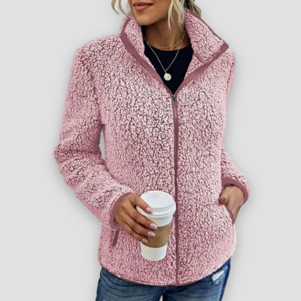 Badhie | Women’s Winter Jacket Plush Zip-Up Sherpa Jacket