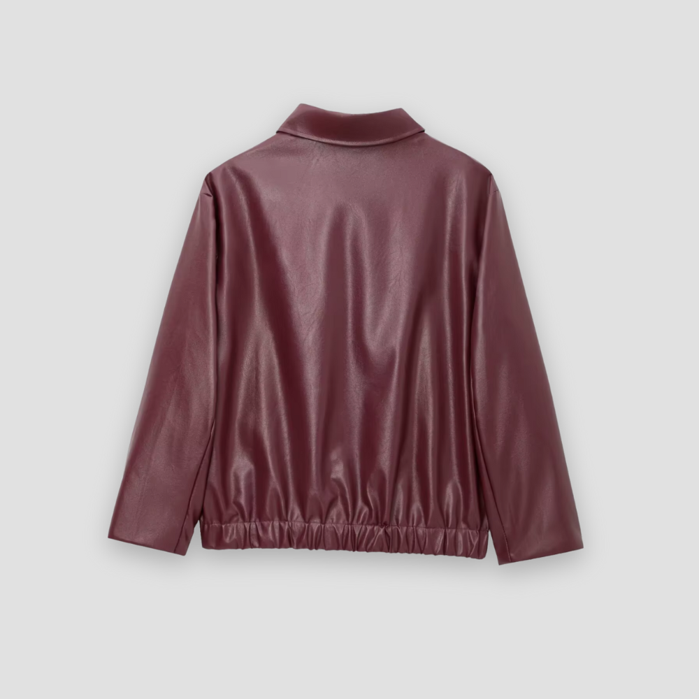 Badhie | Women’s Winter Leather Zip-Up Jacket