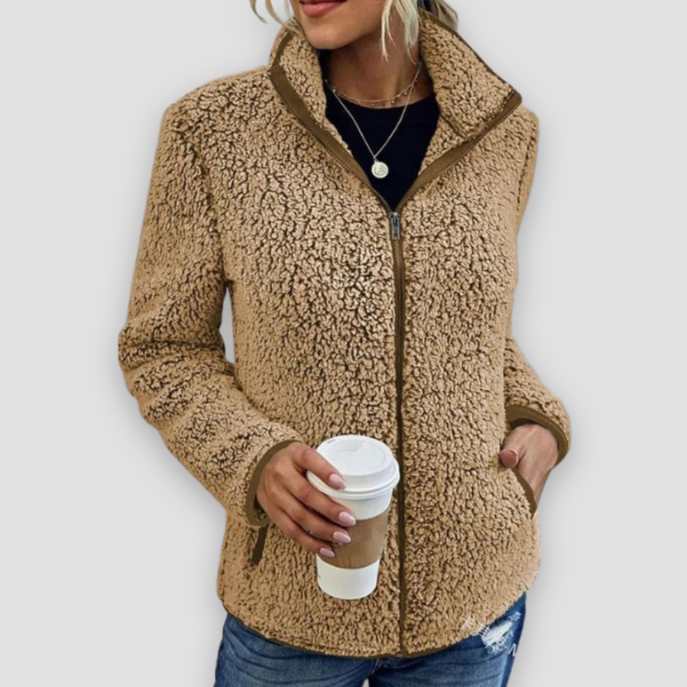 Badhie | Women’s Winter Jacket Plush Zip-Up Sherpa Jacket