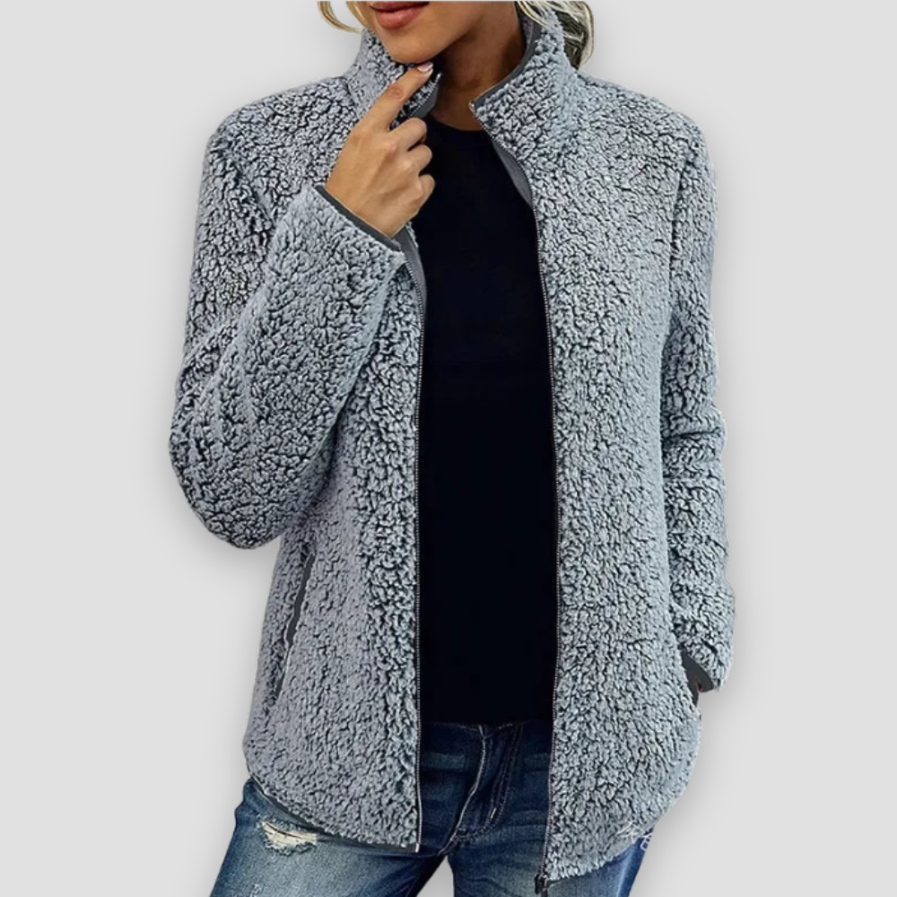 Badhie | Women’s Winter Jacket Plush Zip-Up Sherpa Jacket