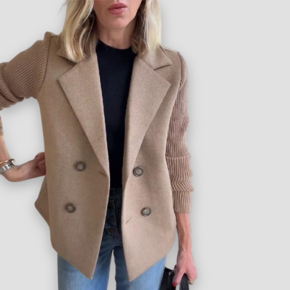 Badhie | Women’s Double-Breasted Knit Sleeve Blazer