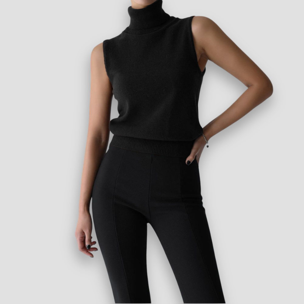 Badhie | Women’s Sleeveless Turtleneck & Cardigan Set