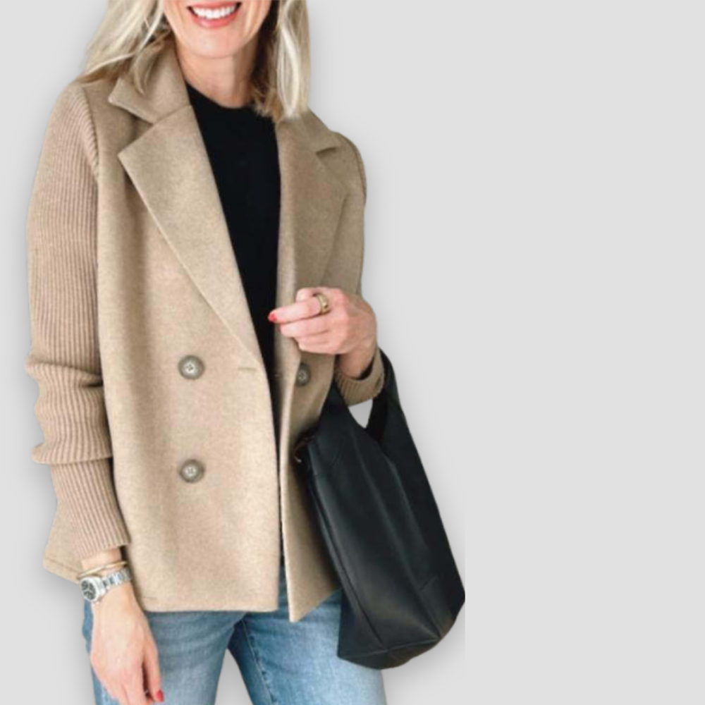 Badhie | Women’s Double-Breasted Knit Sleeve Blazer