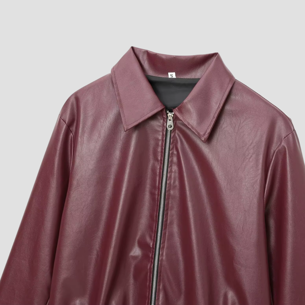 Badhie | Women’s Winter Leather Zip-Up Jacket