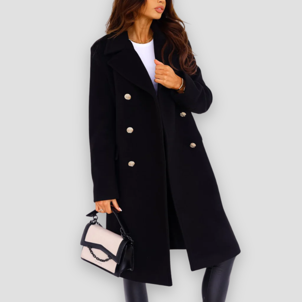 Badhie | Women’s Winter Jacket Luxe Double-Breasted Wool Long Coat