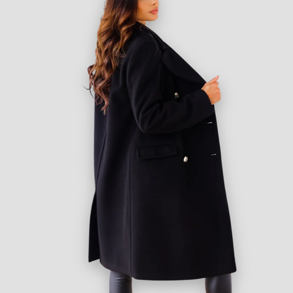 Badhie | Women’s Winter Jacket Luxe Double-Breasted Wool Long Coat