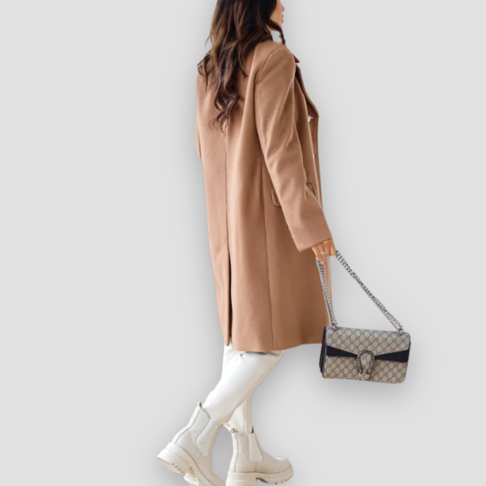 Badhie | Women’s Winter Jacket Luxe Double-Breasted Wool Long Coat