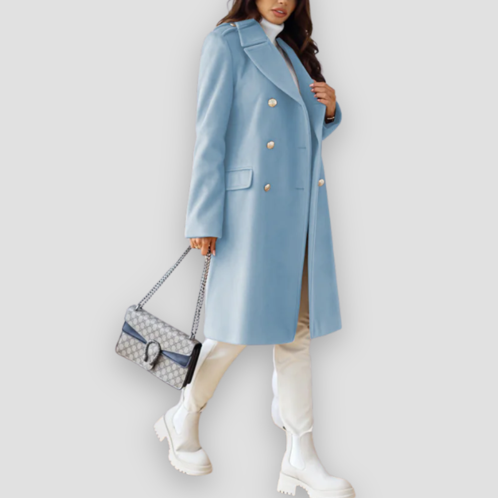 Badhie | Women’s Winter Jacket Luxe Double-Breasted Wool Long Coat