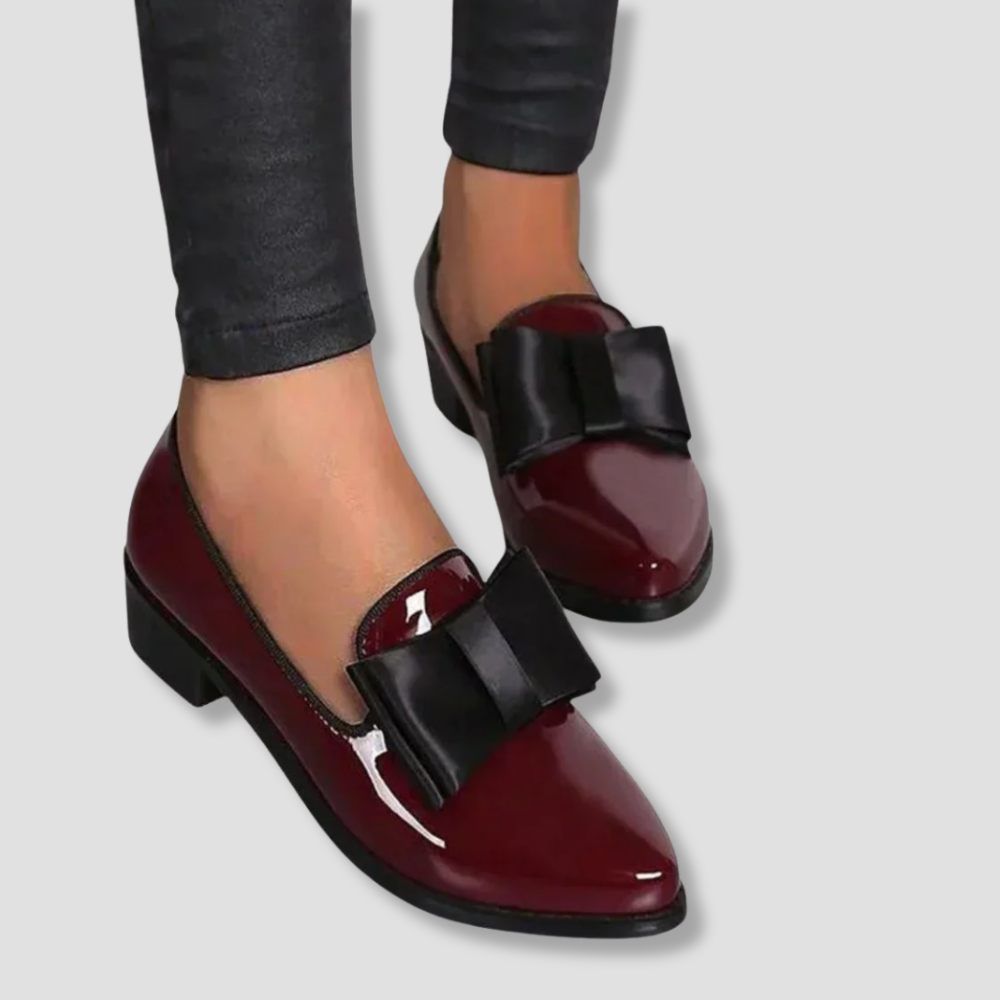 Badhie | Women’s Patent Leather Bow Loafers