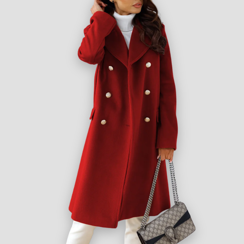 Badhie | Women’s Winter Jacket Luxe Double-Breasted Wool Long Coat