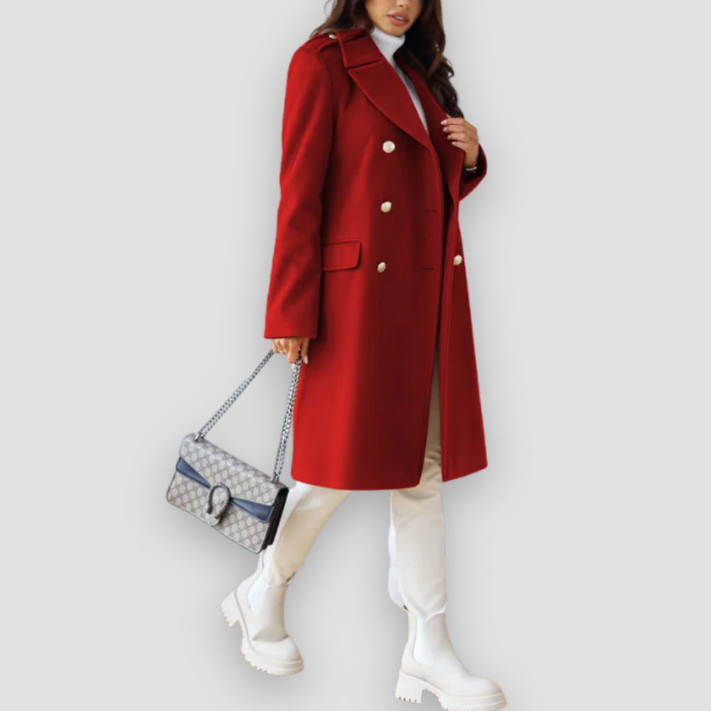 Badhie | Women’s Winter Jacket Luxe Double-Breasted Wool Long Coat