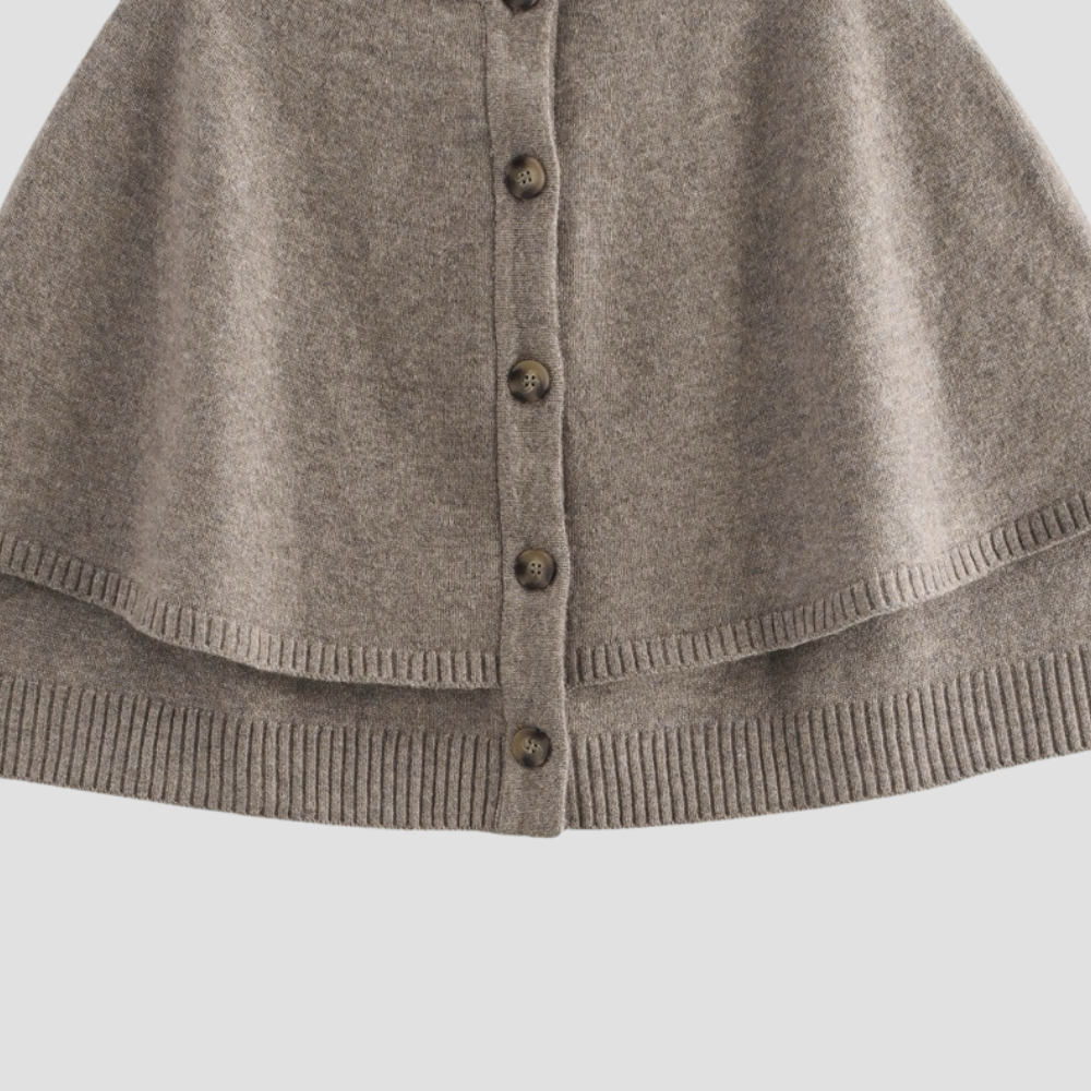 Badhie | Women’s Double-Layer Knit Cape Cardigan