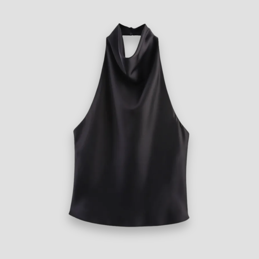 Badhie | Women's Satin Cowl-Neck Halter Top