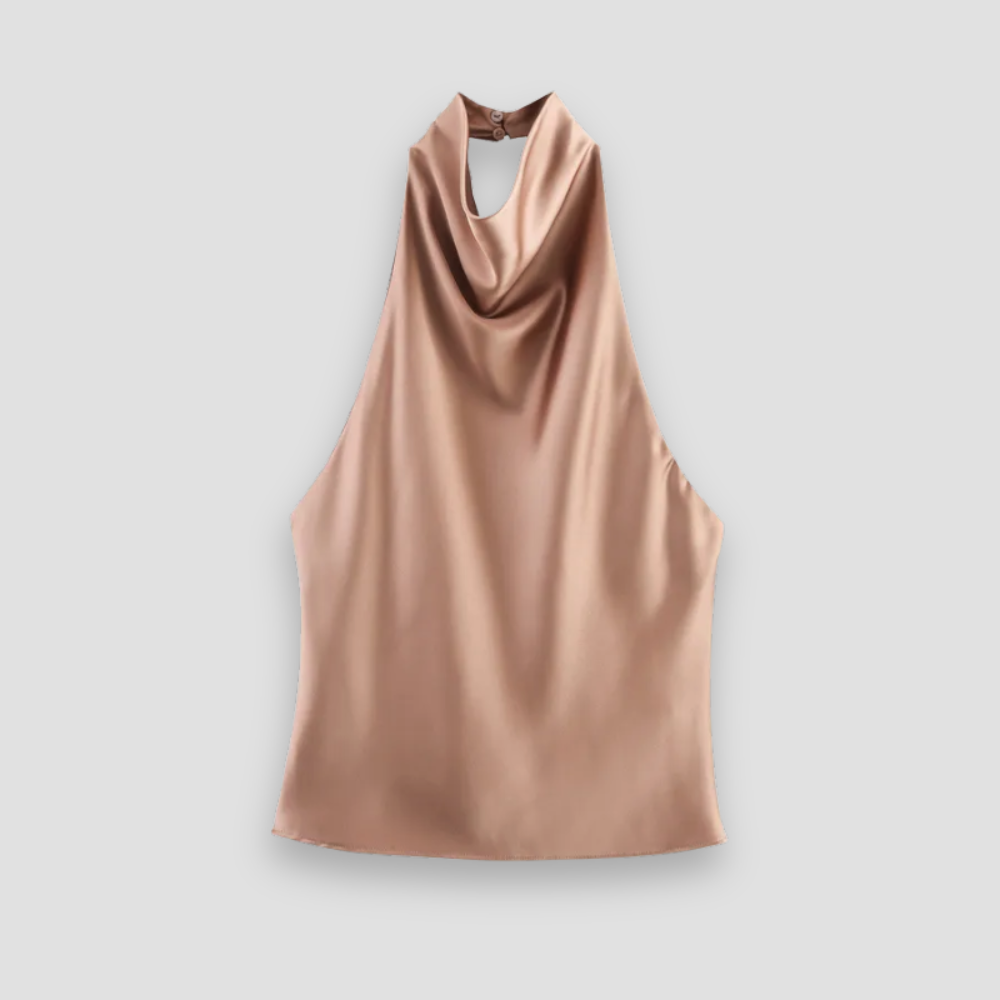 Badhie | Women's Satin Cowl-Neck Halter Top