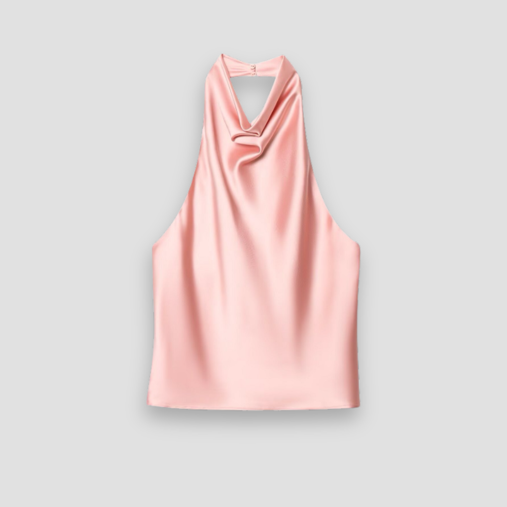 Badhie | Women's Satin Cowl-Neck Halter Top