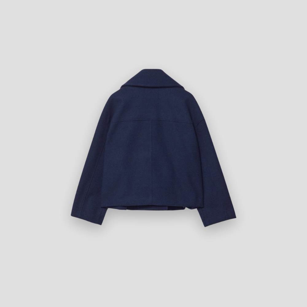 Badhie | Women’s Winter Jacket Cropped Double-Breasted Wool Coat