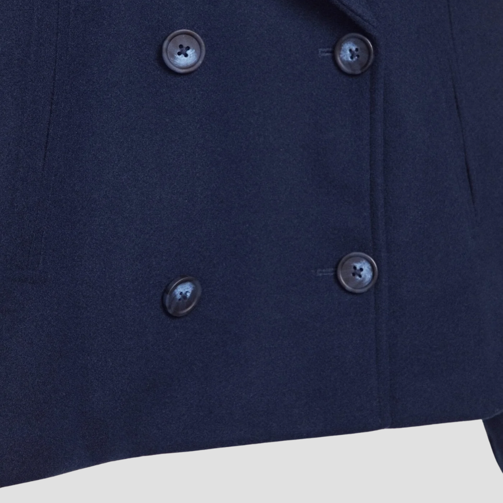 Badhie | Women’s Winter Jacket Cropped Double-Breasted Wool Coat