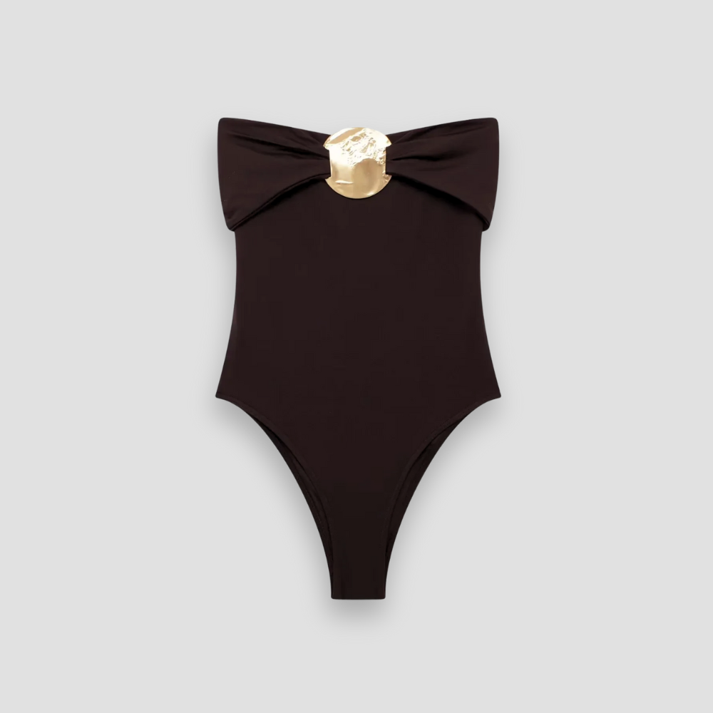 Badhie | Women's Luxe Bow Bodysuit with Gold Hardware