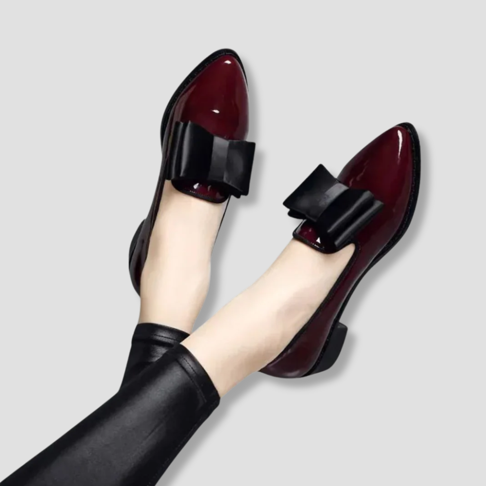 Badhie | Women’s Patent Leather Bow Loafers