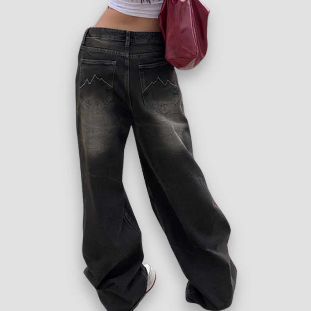 Badhie | Women’s Ombre Washed Wide-Leg Jeans