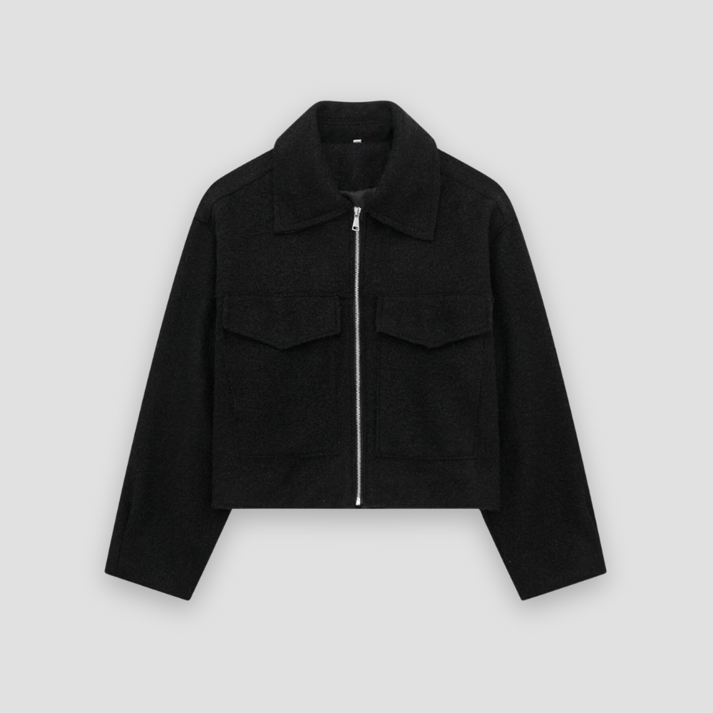 Badhie | Women’s Chic Cropped Zipper Utility Jacket