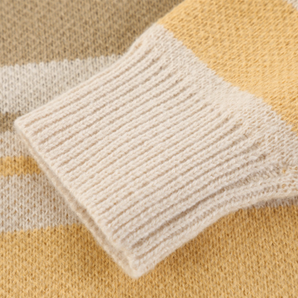 Badhie | Women's Oversized Knitted Striped Loose Fit Sweater