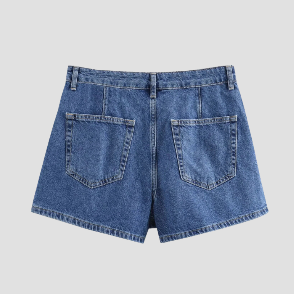Badhie | Women's Denim Shirt Cropped Top Two-piece Set