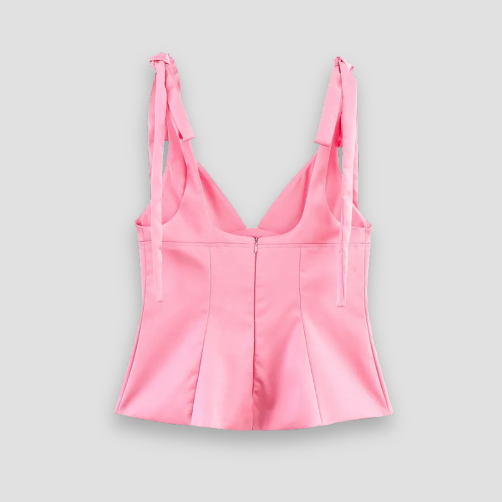 Badhie | Women’s Tie-Strap Bow Corset Cami Top