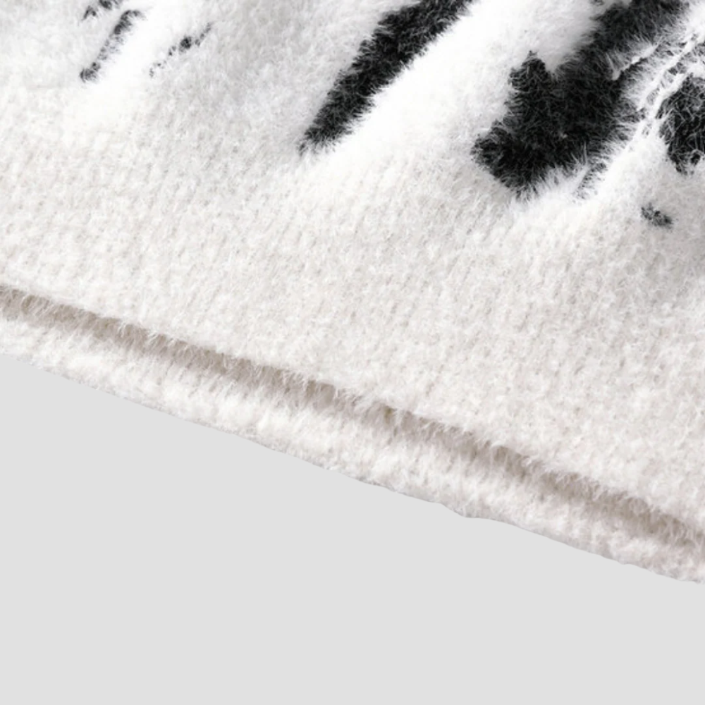 Badhie | Women’s Jumper Abstract Fuzzy Knit Sweater