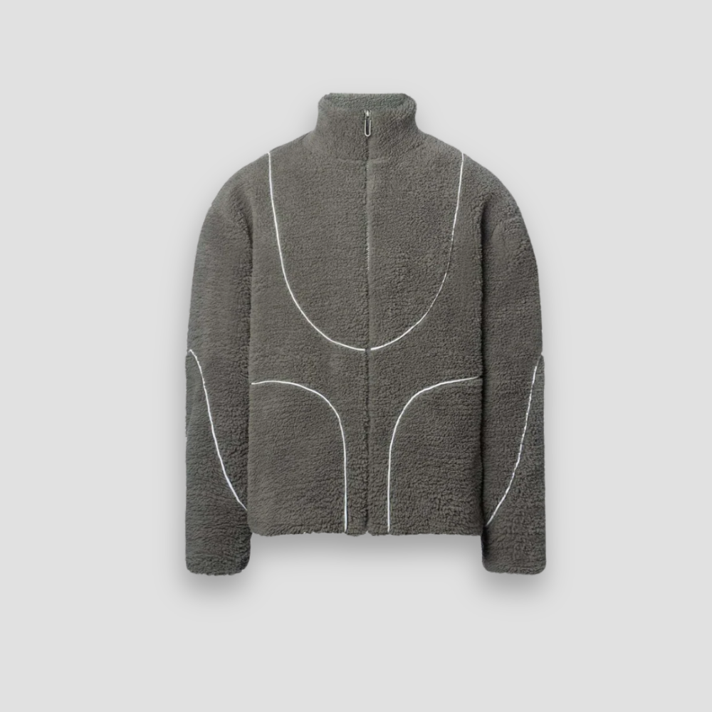 Badhie | Women’s Fleece Zip-Up Hoodie Plush Curved-Stitch Sherpa Jacket