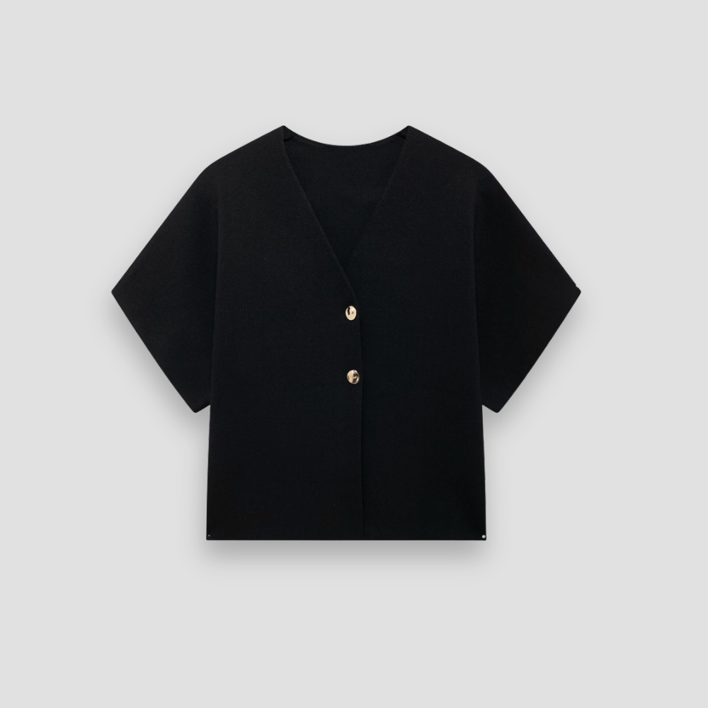 Badhie | Women’s Minimalist Short-Sleeve Button Cardigan