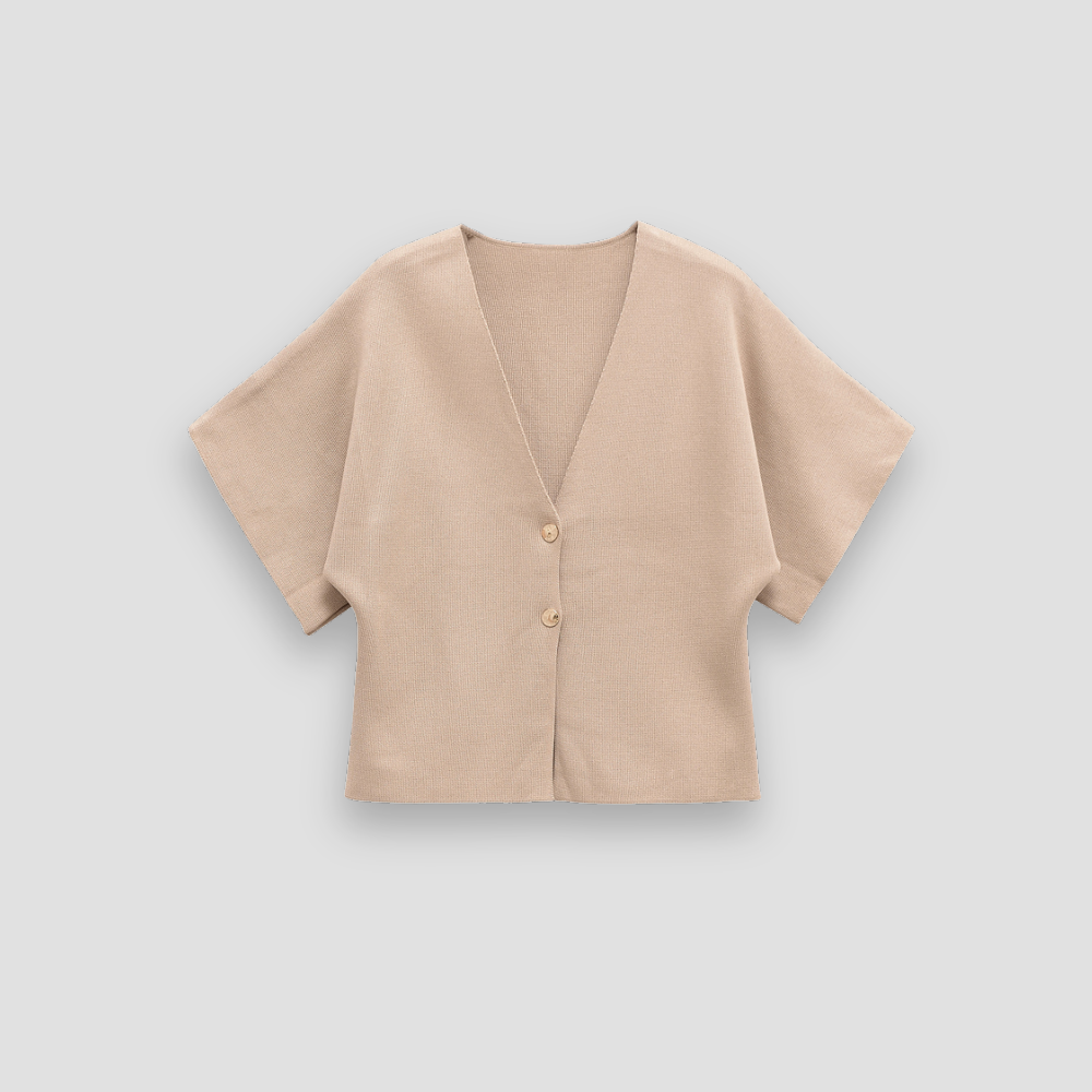 Badhie | Women’s Minimalist Short-Sleeve Button Cardigan