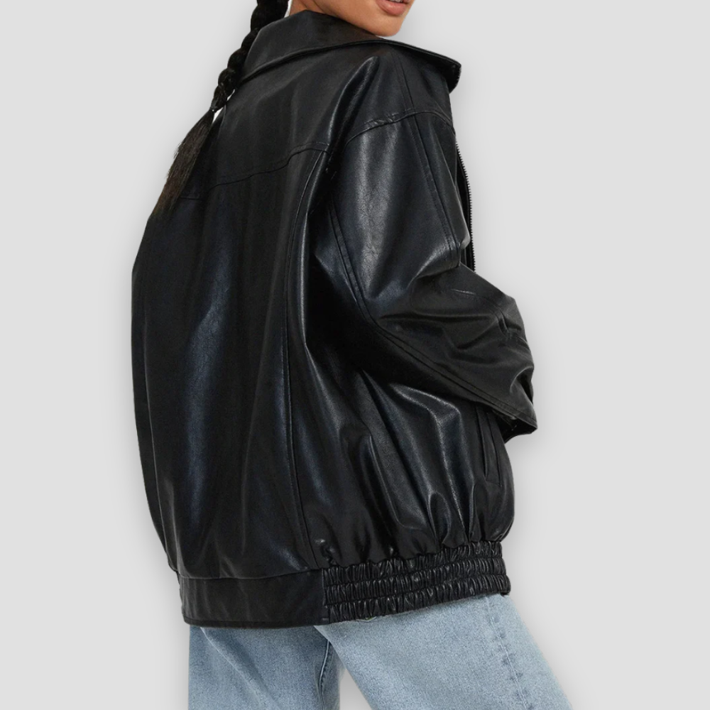 Badhie | Women’s Oversized Faux Leather Jacket