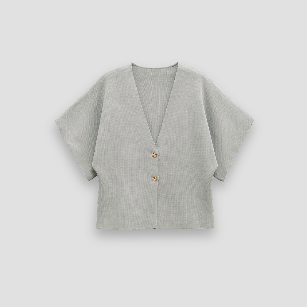Badhie | Women’s Minimalist Short-Sleeve Button Cardigan