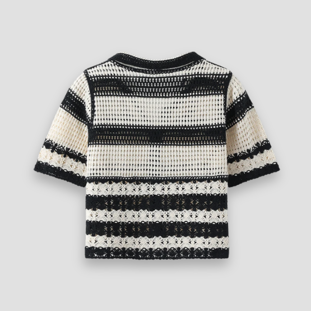 Badhie | Women’s Vintage Crochet Button-Up Cardigan Top