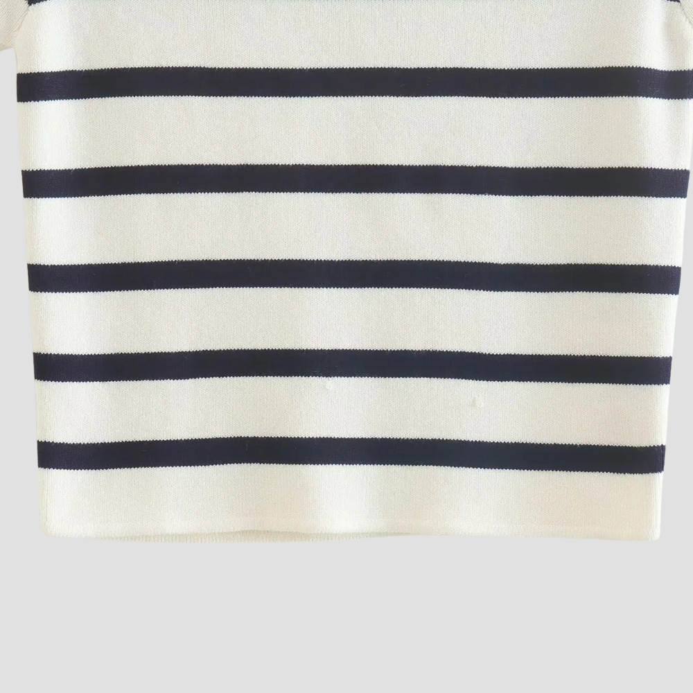 Badhie | Women’s Nautical Striped Knit Crop Tee