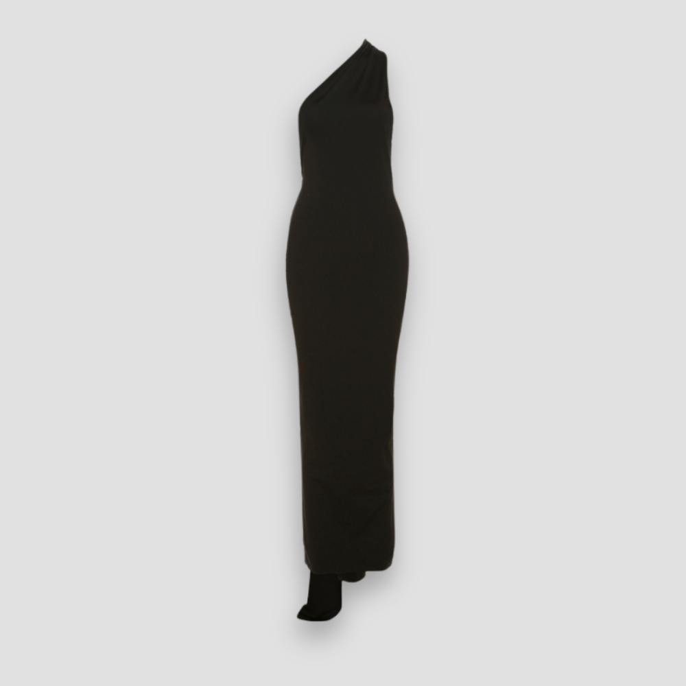 Badhie | Women's Backless One-Shoulder Draped Evening Gown