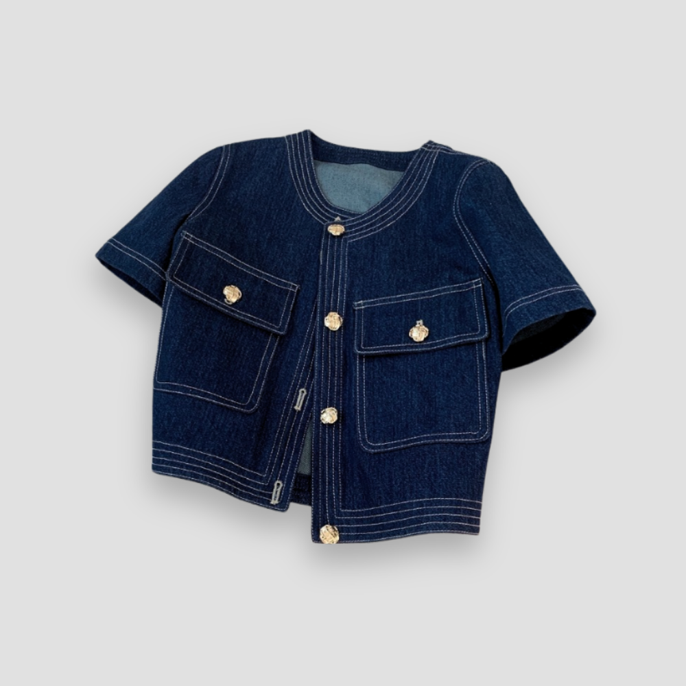 Badhie | Women’s Chic Short-Sleeve Denim Jacket