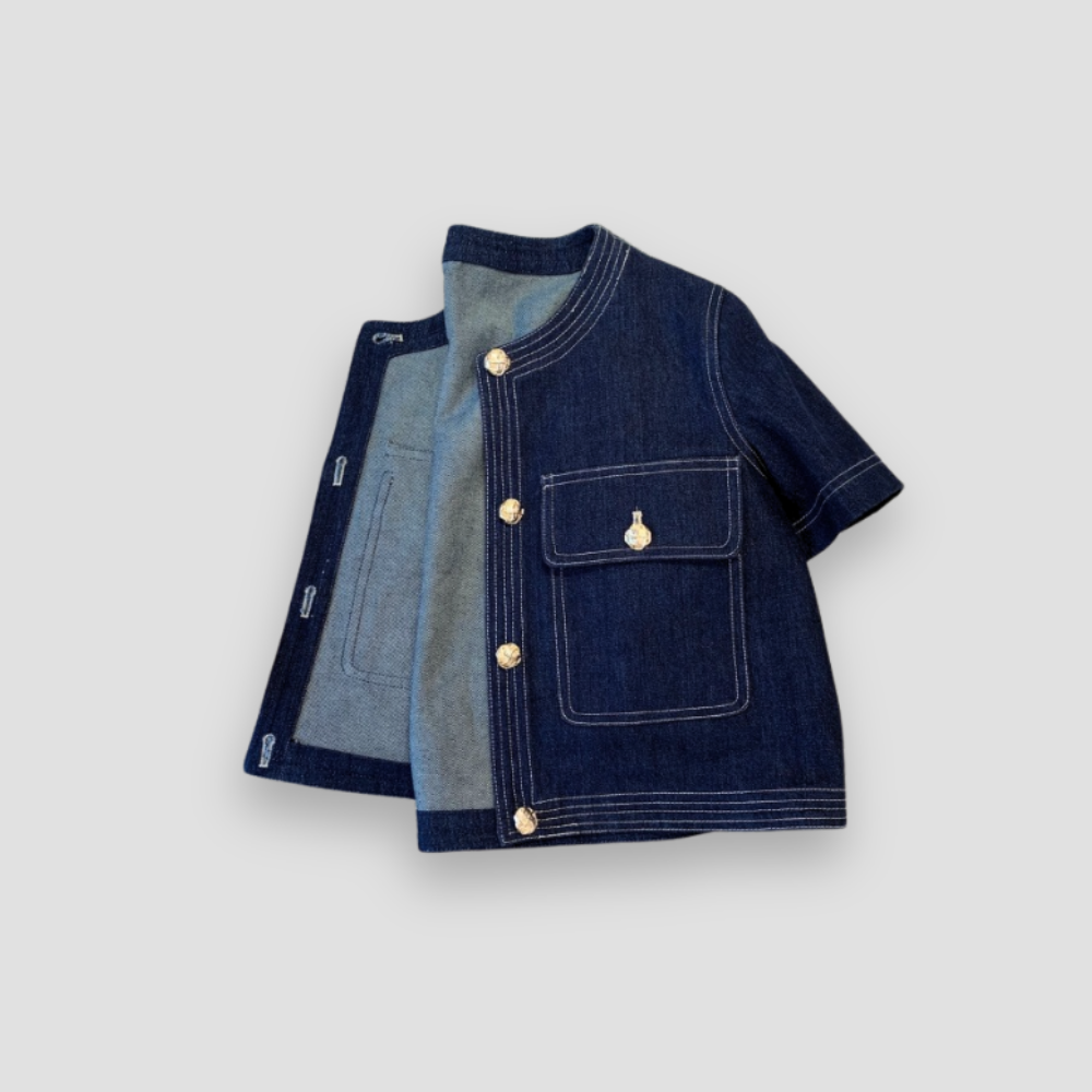 Badhie | Women’s Chic Short-Sleeve Denim Jacket